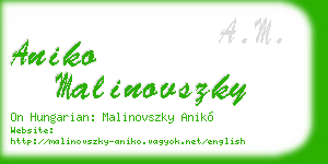 aniko malinovszky business card