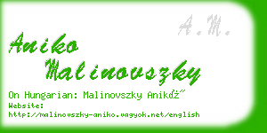 aniko malinovszky business card